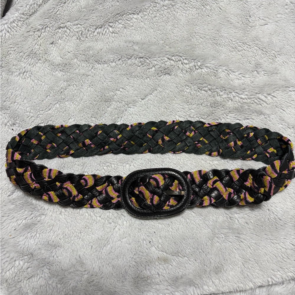 Missoni Black and Pink leather Braided Belt